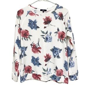 Angels Forever Young Women's Long Sleeve Floral Print Sweatshirt Size S